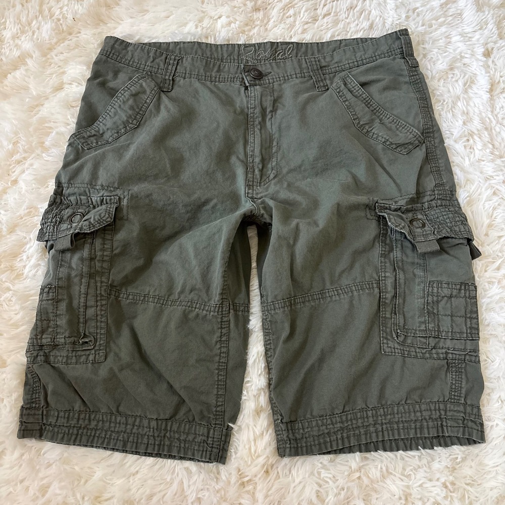 Royal Premium Mens Olive Green Cargo Shorts Utility Multi Pocket 35 Waist